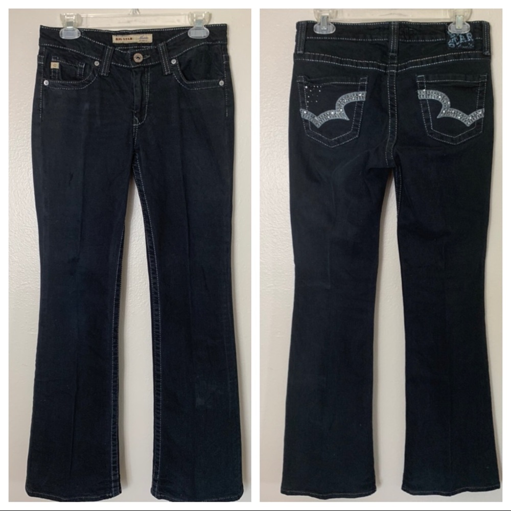 Big Star Maddie Black Mid Rise Boot Jean 27R